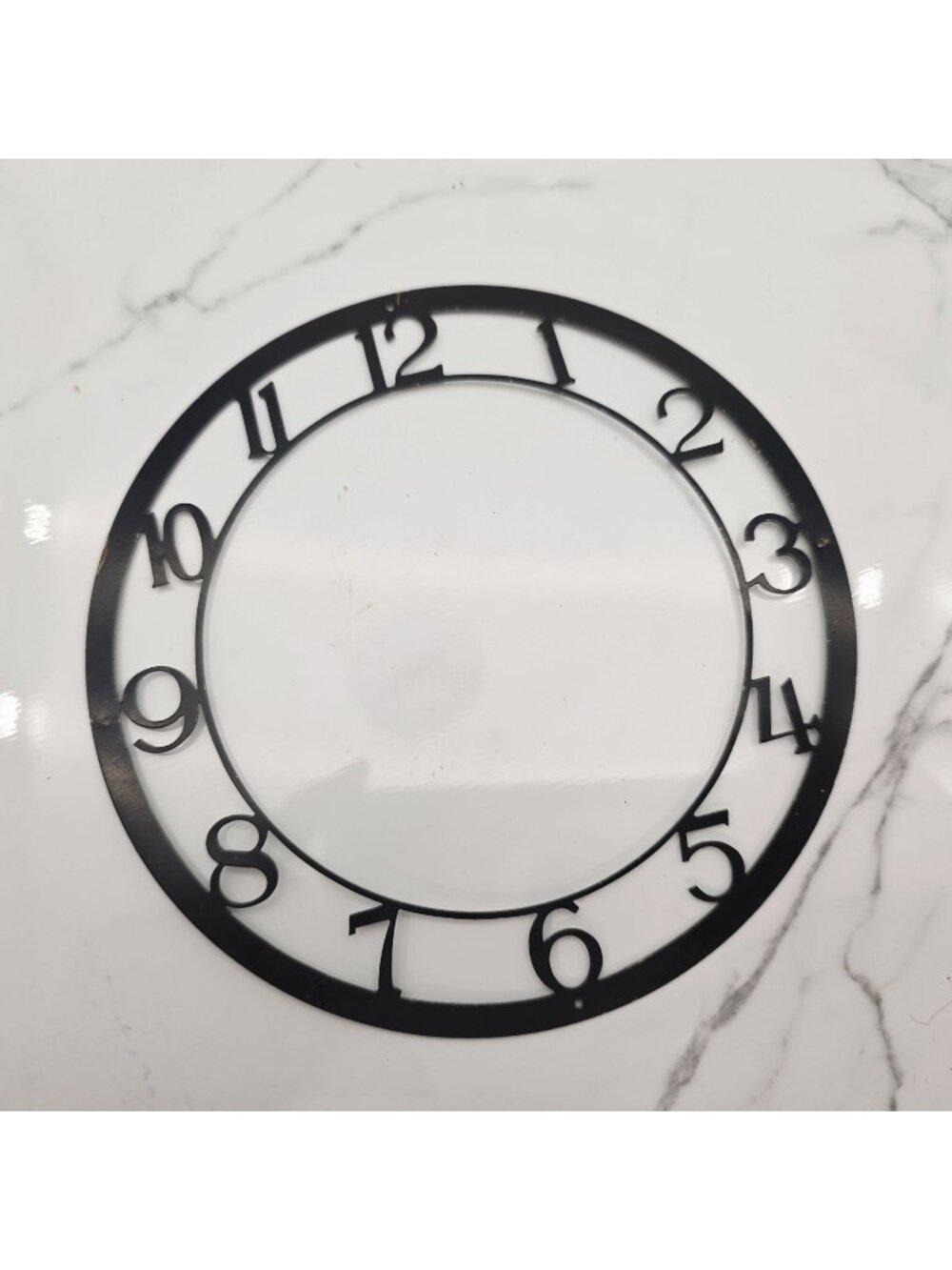 Black Metal Clock Frame With Cut-Out Numbers For DIY Wall Clock Projects 5-5/8"